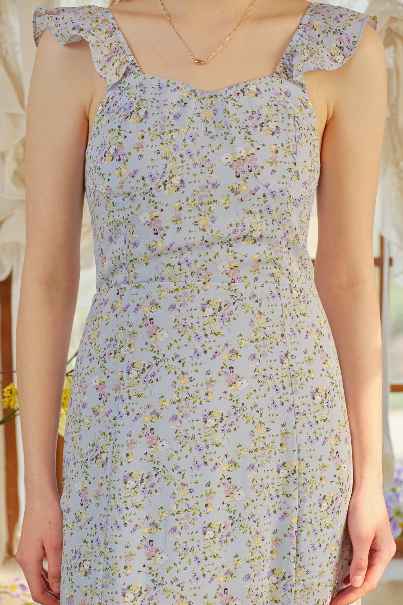 ROSIE POSIE - Wholesale Dress - Women's - RP2395 - Blue Blossom Print Long Dress9