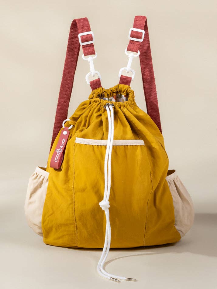 Bolsa de gimnasio de nailon lavable - Hora Dorada para venta al por mayor de Coco Village