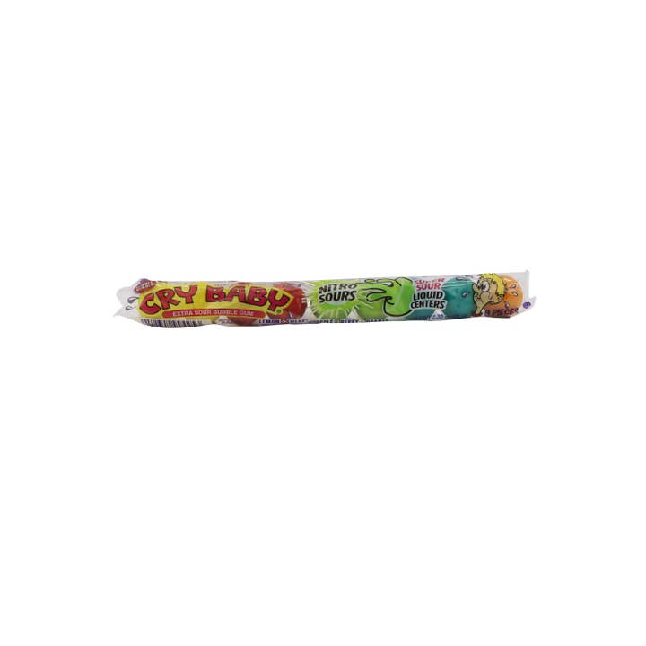 Grandpa Joe's Candy Shop - Wholesale Chewing Gum - Cry Baby Nitro Sour Gum Ball 9pc Tube, 24ct