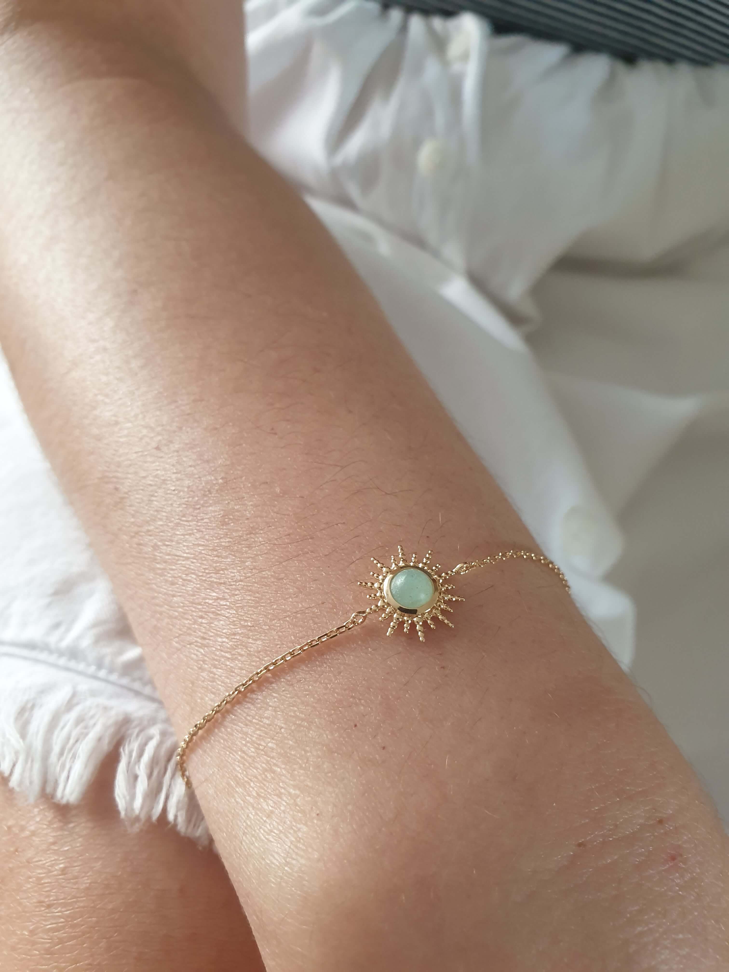 SIUKA - Wholesale Charm/Dangle Bracelet - Gold-plated bracelet “sun” with aventurine4