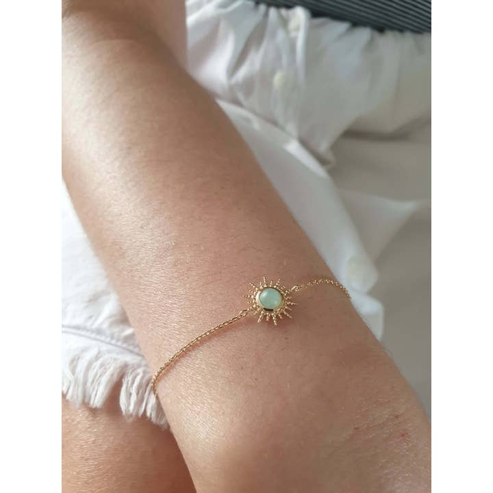 SIUKA - Wholesale Charm/Dangle Bracelet - Gold-plated bracelet “sun” with aventurine4