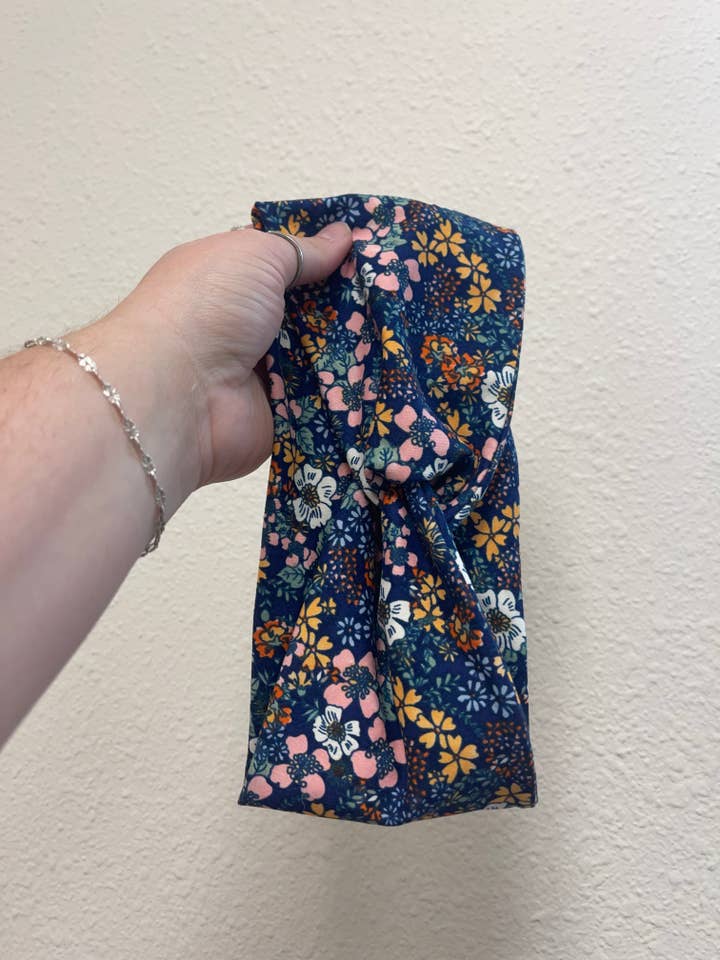 Blue Floral Headband for wholesale by Radiant Wear