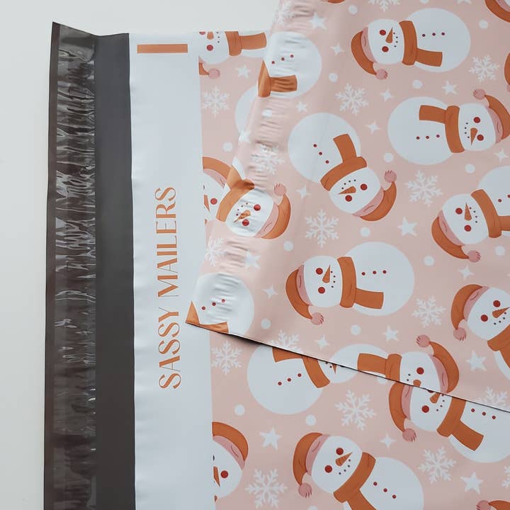 Sassy Mailers - Wholesale Envelopes - 10X13 POLY MAILER - BOHO SNOWMAN1