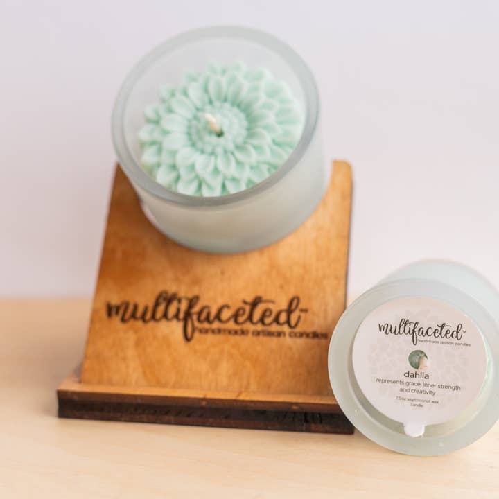 Multifaceted™ Artisan Candles - Wholesale Novelty Candle - Dahlia Flower Candle, Eco -Friendly Candle - multiple sizes5