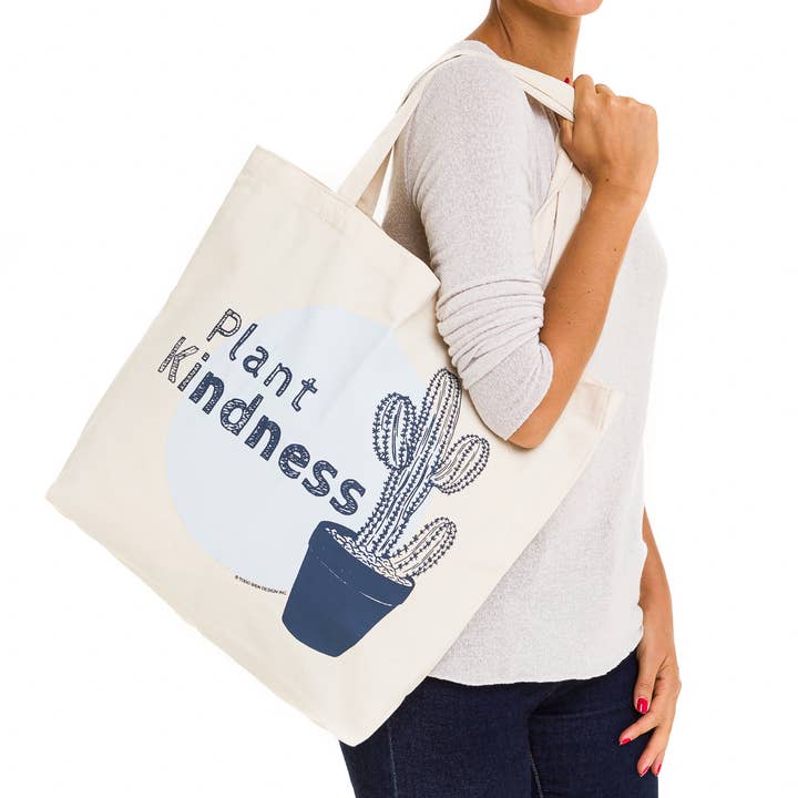 Succulent Plant Canvas Tote Bag - Nature-inspired message for wholesale by Todo Bien Design Inc