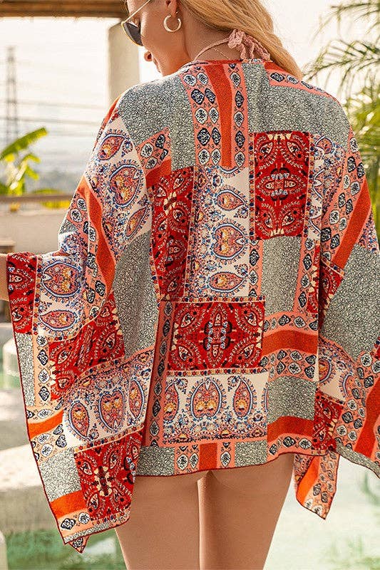 Red Breezy Knit Beach Smock for wholesale on Faire3