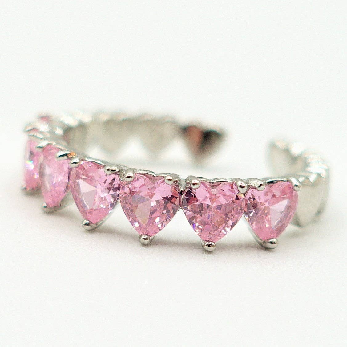 Daemon srls - Wholesale Multi-Stone Ring - JENNY- cuori orizzontali ~ ANELLO REGOLABILE con cubic zirconia a forma di cuore10