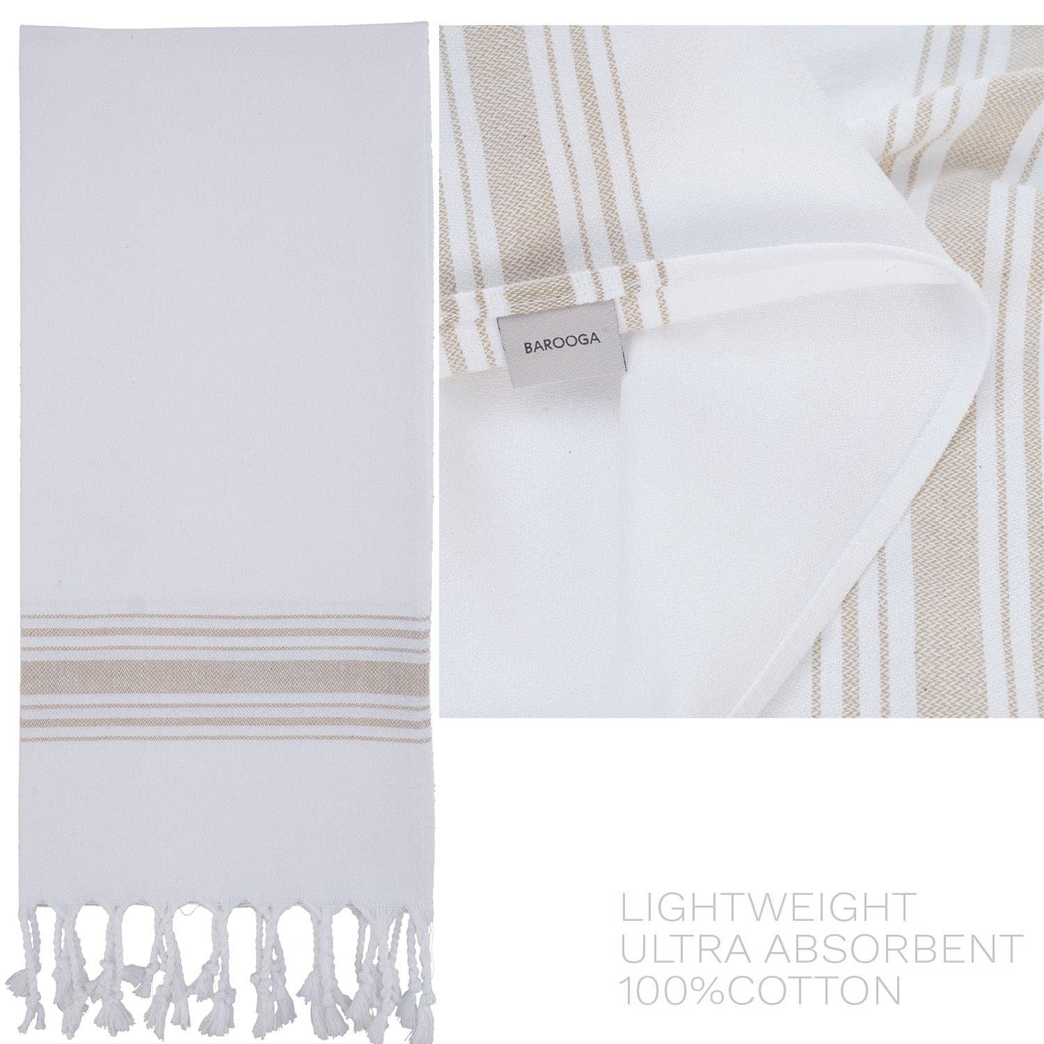 Barooga - Wholesale Hand Towel - Farmhouse Turkish Hand Towel (Set of 3), 18 x 38 inches3