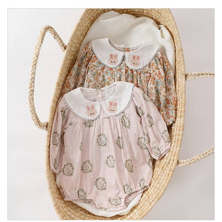 Autumn Hot Selling Baby Girls Flowers and Rabbits Pattern bodysuit for wholesale by MyKids-USA®