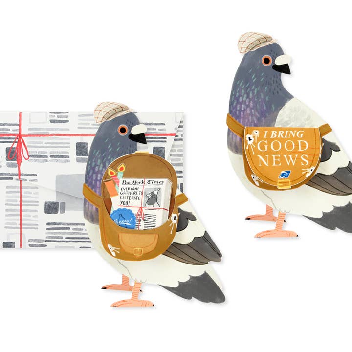 UWP Luxe – wholesale Birthday card – Messenger Pigeon Birthday/Congratulations Pop-Up Card