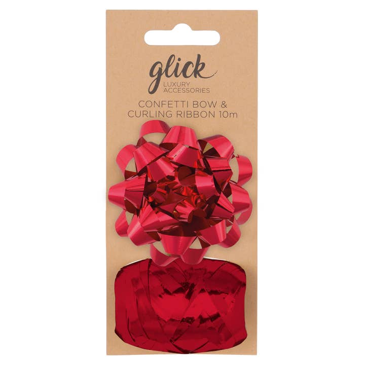 Glick - Wholesale Ribbon - Gift Wrapping - BOW/CURLING RIBBON MULTIPACK METALLIC RED