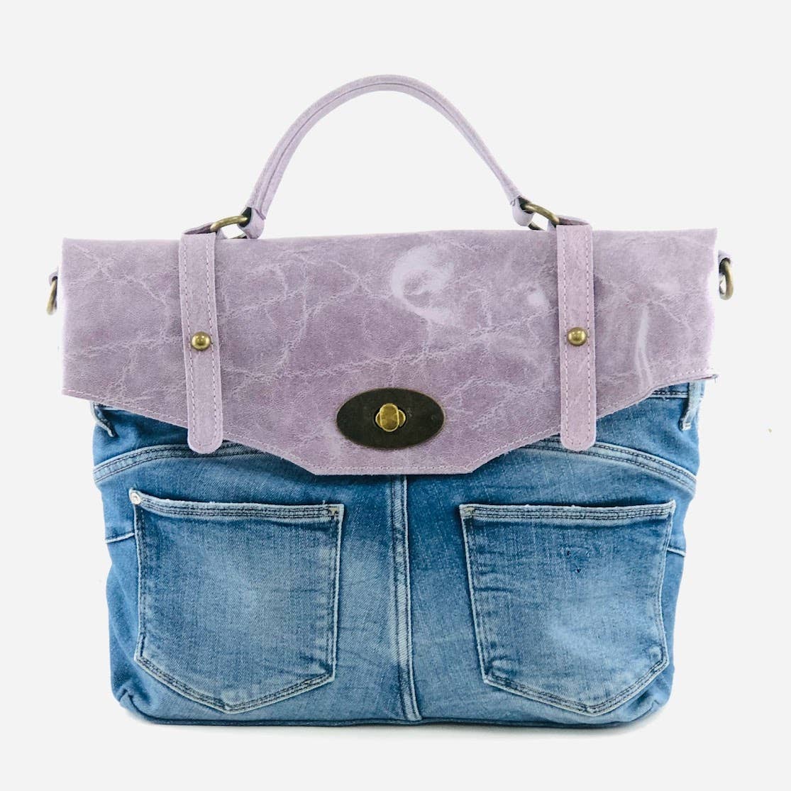 MILANO AMOUR - Wholesale Top Handle Bag - Women's - POSTINA LEONARDO VINTAGE DENIM PATTA SHINYLAMB COVER20