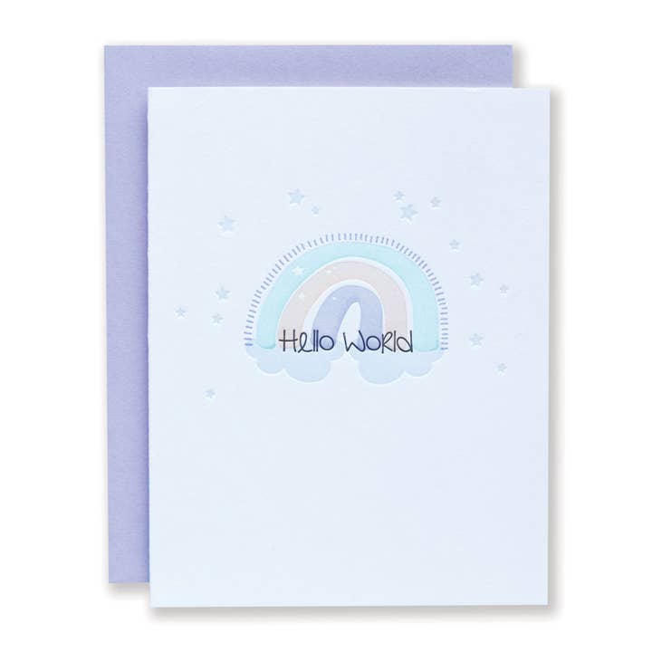 Rainbow Baby Letterpress Card for wholesale by Michelle Renee Co.