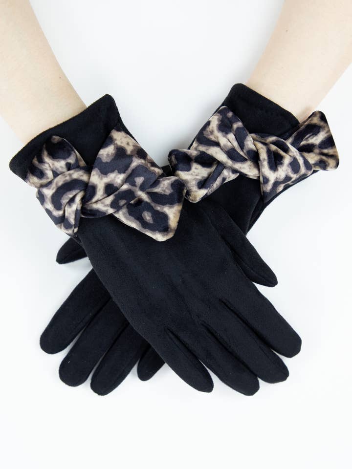 Gants à écran tactile avec nœud léopard pour la vente par Original USA