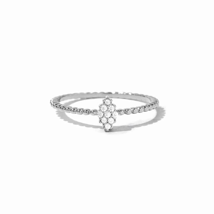 Beaded CZ Kite Ring for wholesale by Sami Jewels