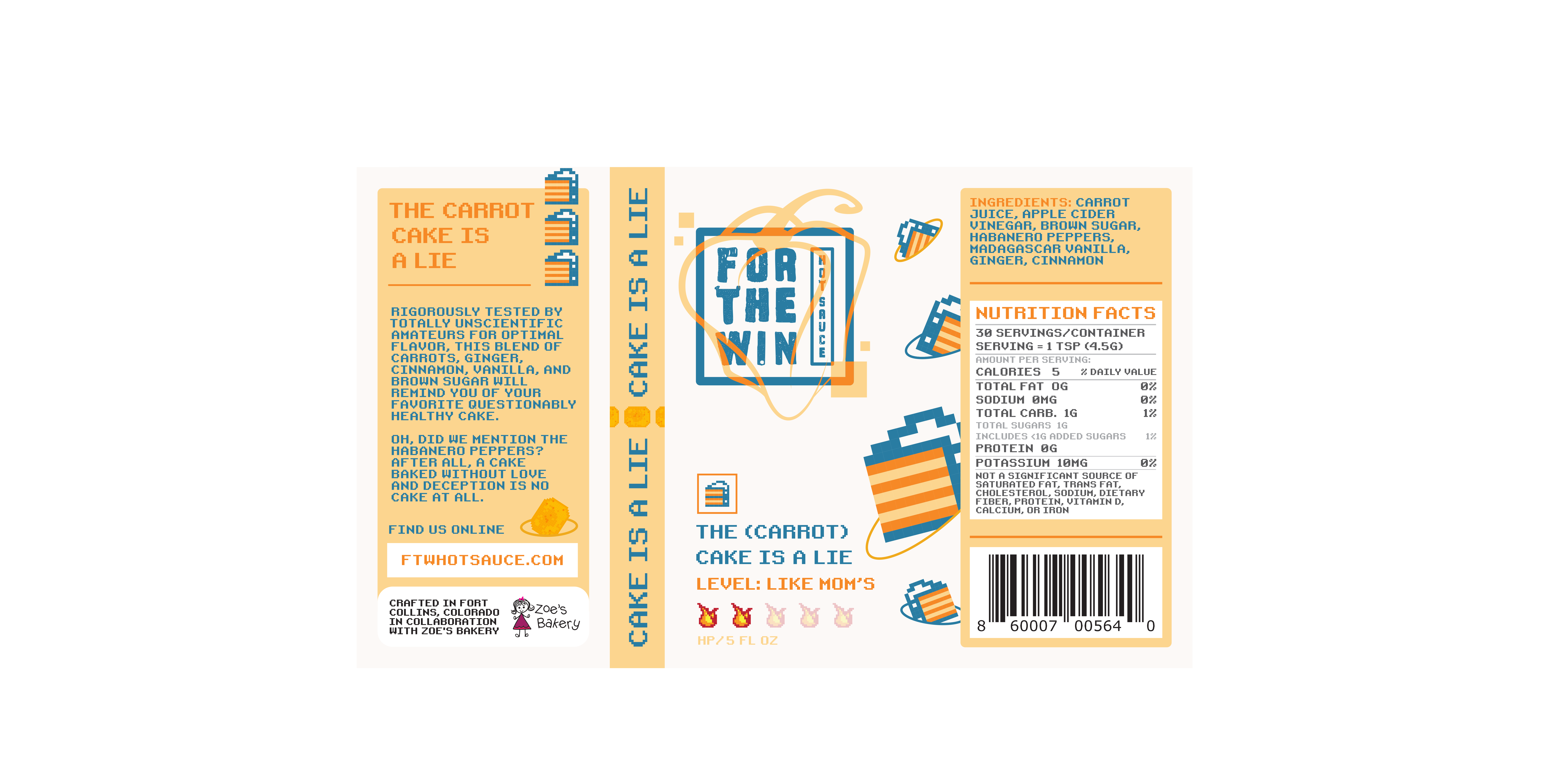 FTW Hot Sauce - Wholesale Hot Sauce - The (Carrot)Cake Is A Lie Habanero Carrot Ginger Hot Sauce3