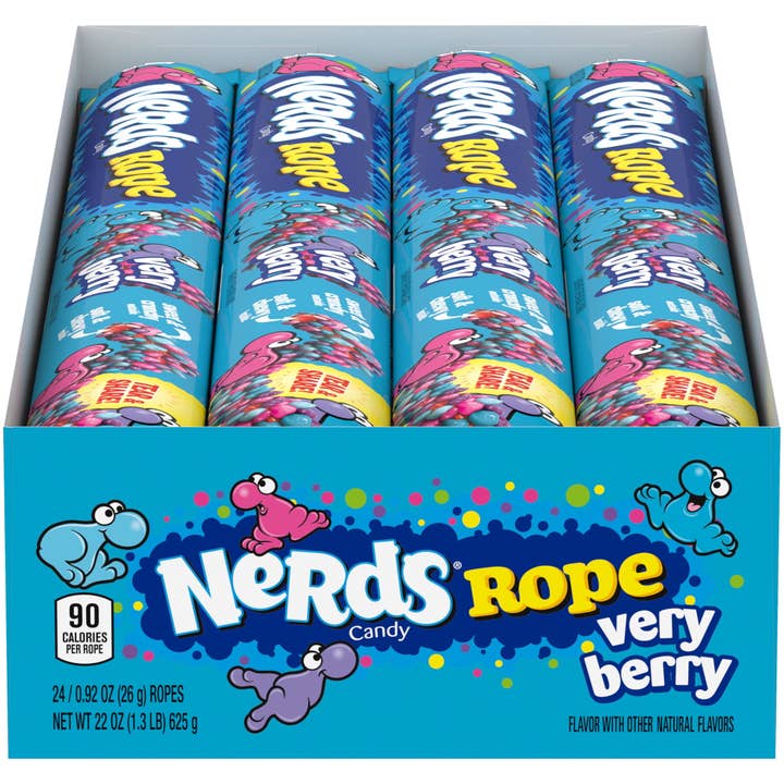 Snacky Candy - Wholesale Hard Candy - Nerds Rope Very Berry 0.96 oz 24 count 1