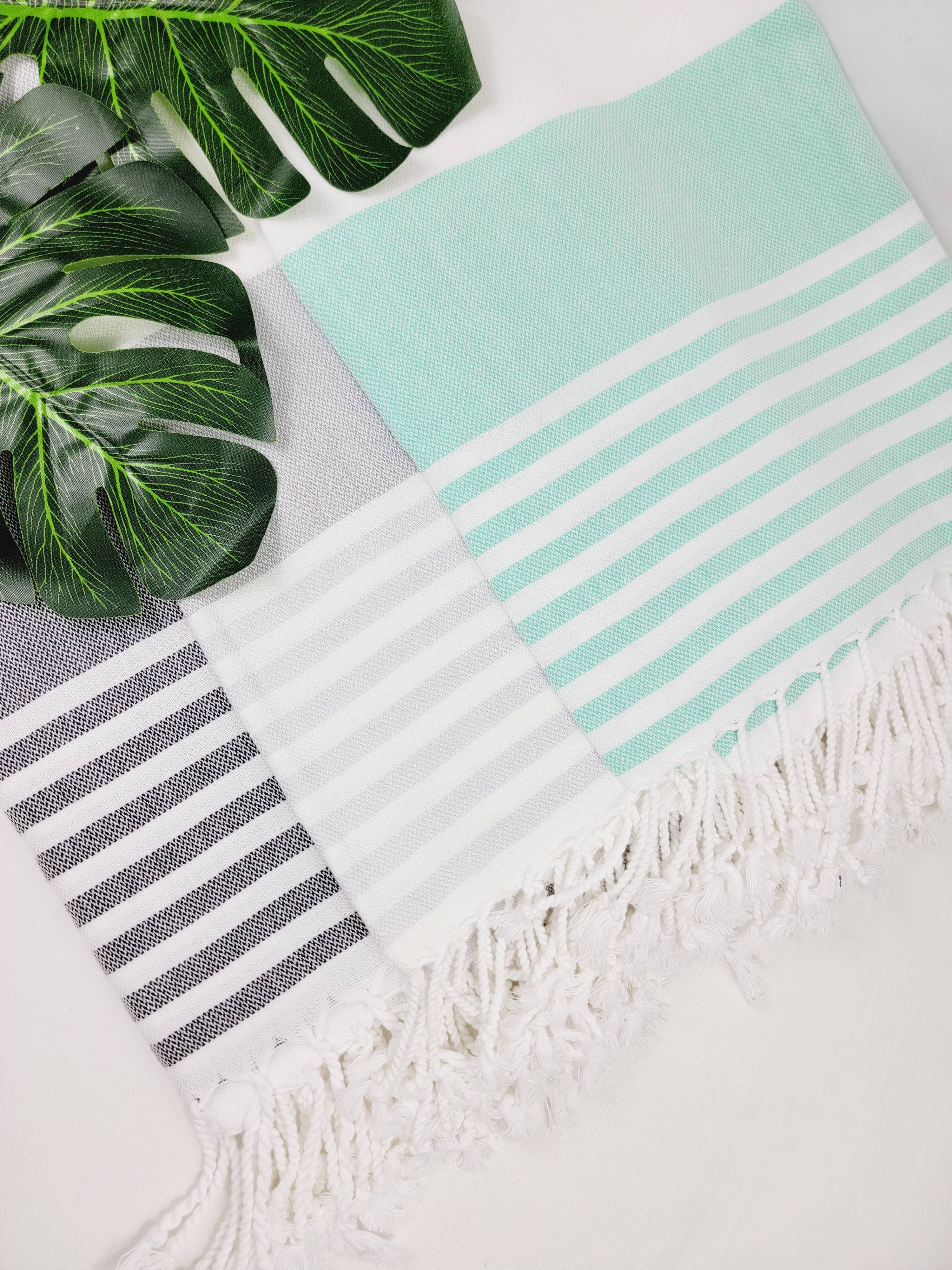 EBRU Home - Wholesale Beach Towel - 10 Beach Towel set, Assorted sand free Towel, Cabana Stripe14