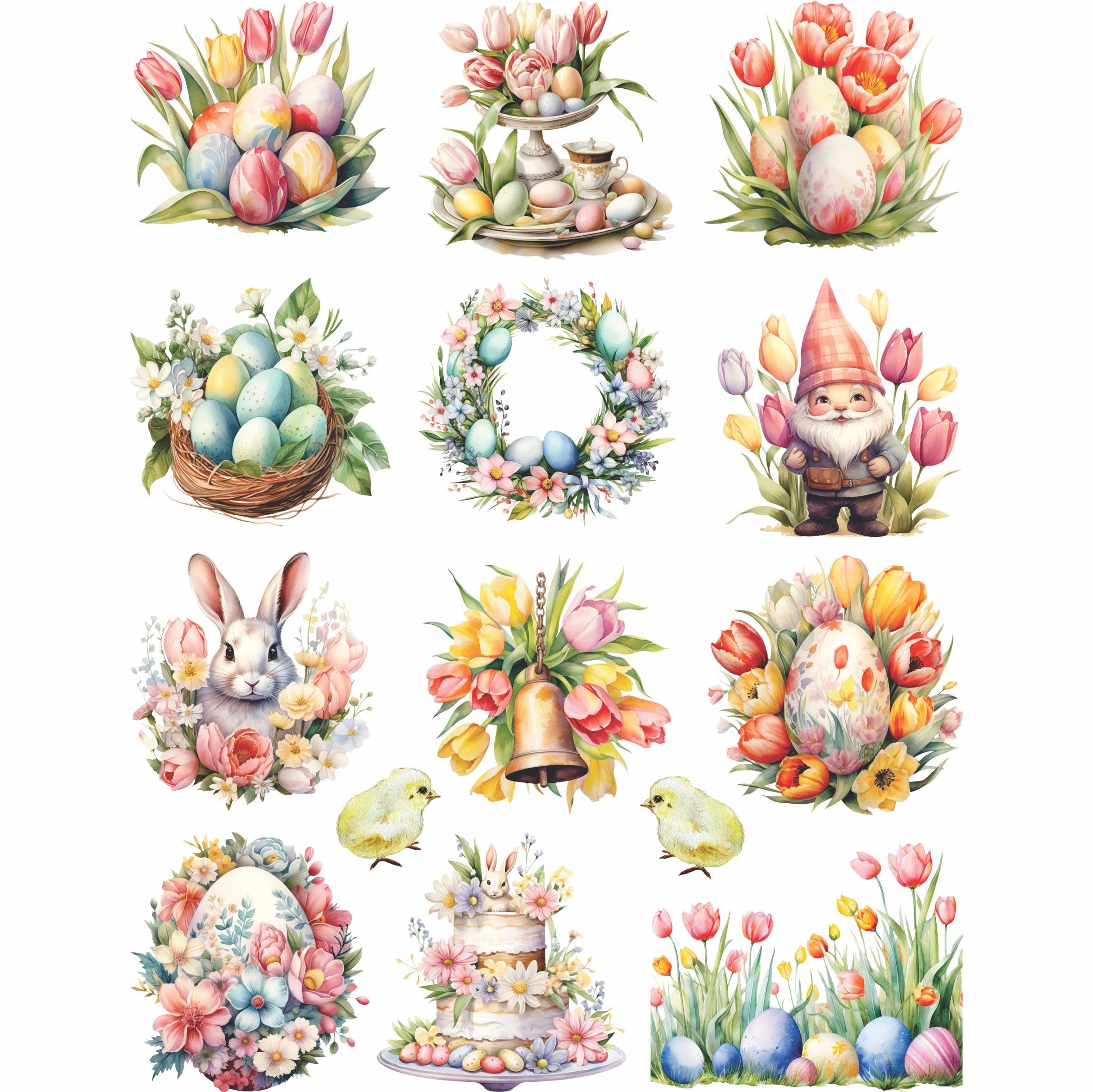 Craft Kreatively - Vendita all'ingrosso Attrezzature per lavoretti e fai da te - Carta di riso per découpage pasquale ad acquerello - A4 - confezione da 6 fogli - Craft Kreatively2