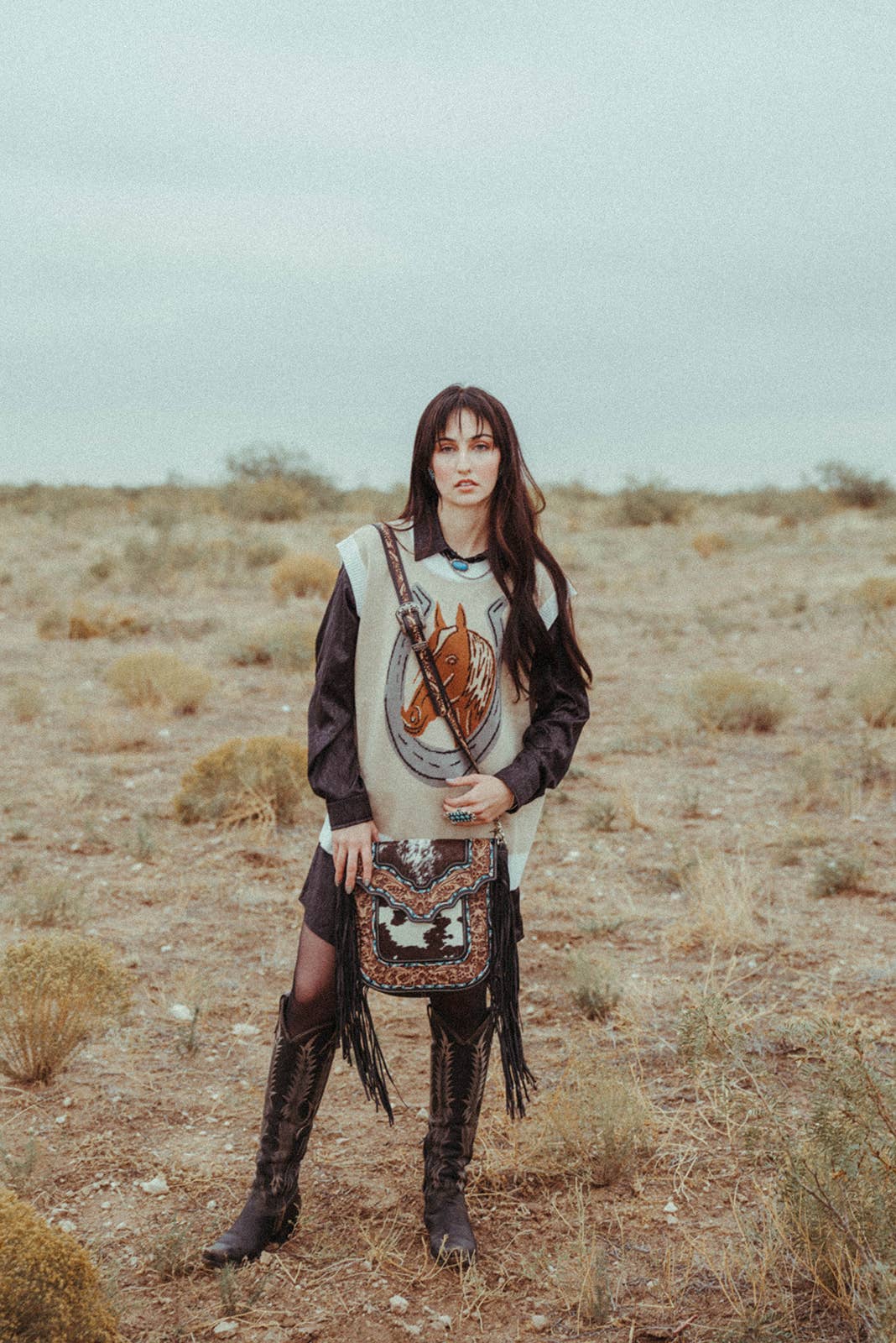 Haute Southern Hyde – Großhandel Umhängetasche - Damen – The Tamar von Haute Southern Hyde – Handbemalte Kochleder-Tasche1