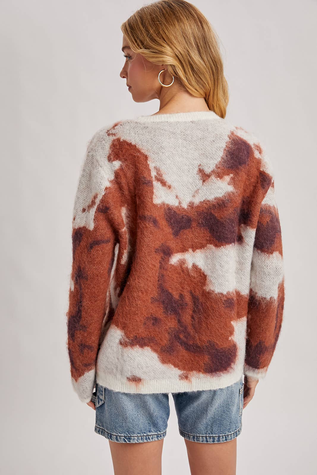 Peace Love Line - Wholesale Knit Sweater - Women's - PL9026 - TIE-DYE FUZZY KNIT SWEATER PULLOVER4