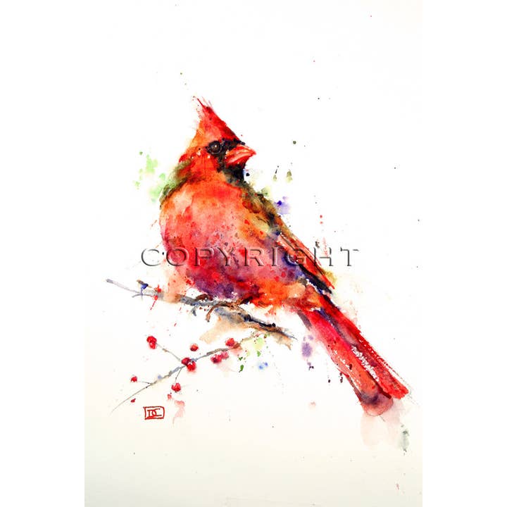 5 x 7" Greeting Card 'CARDINAL' for wholesale by The Art of Dean Crouser Greeting Cards & Stickers