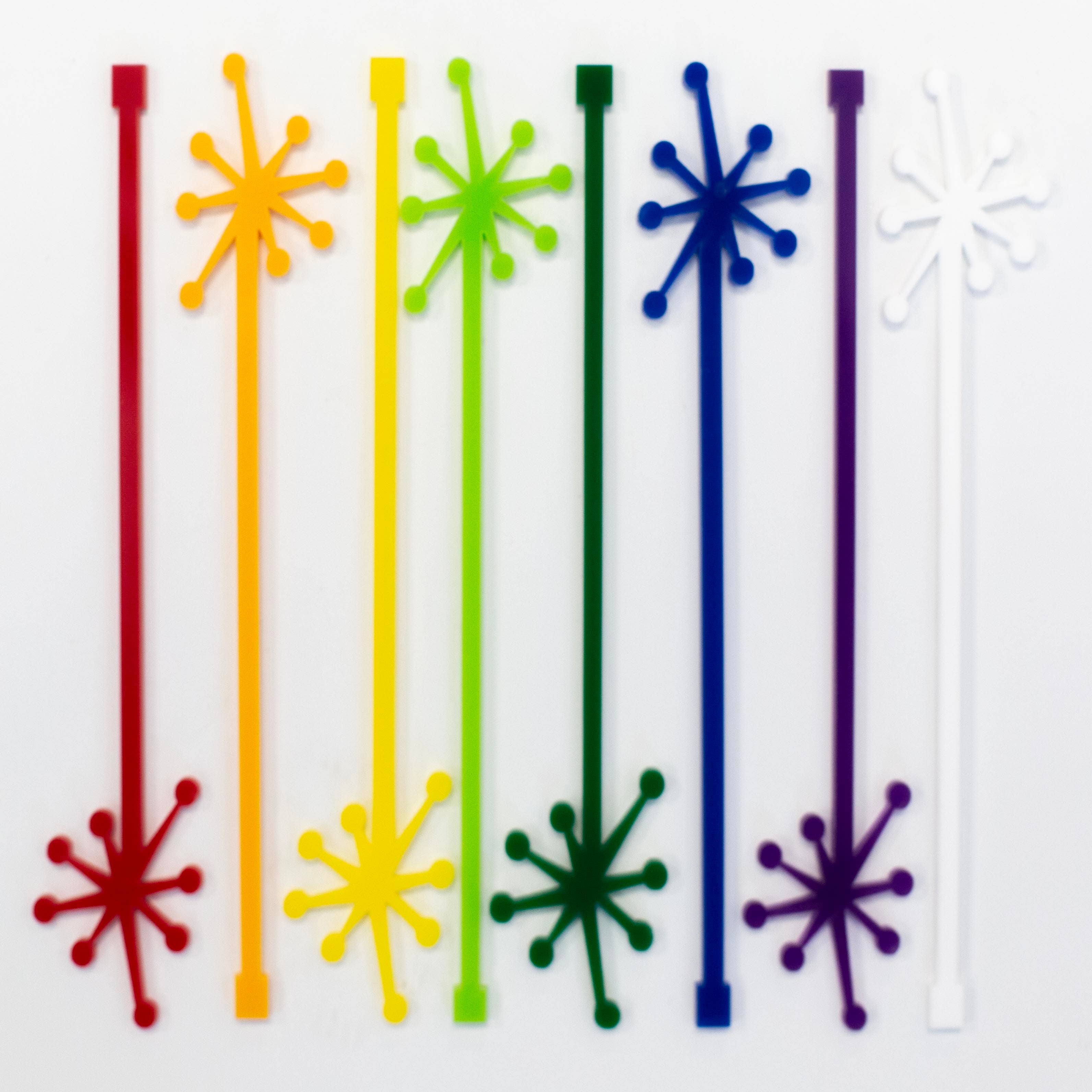 Mod Lounge Paper Company - Wholesale Drink Stirrer - Retro Starburst LGBTQ Rainbow Pride Acrylic Beverage Mixing 3