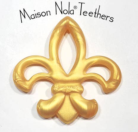 Maison Nola Baby - Wholesale Teether (Not Clip-On) - Baby - FleurDeLis Louisiana Silicone Baby Teether1