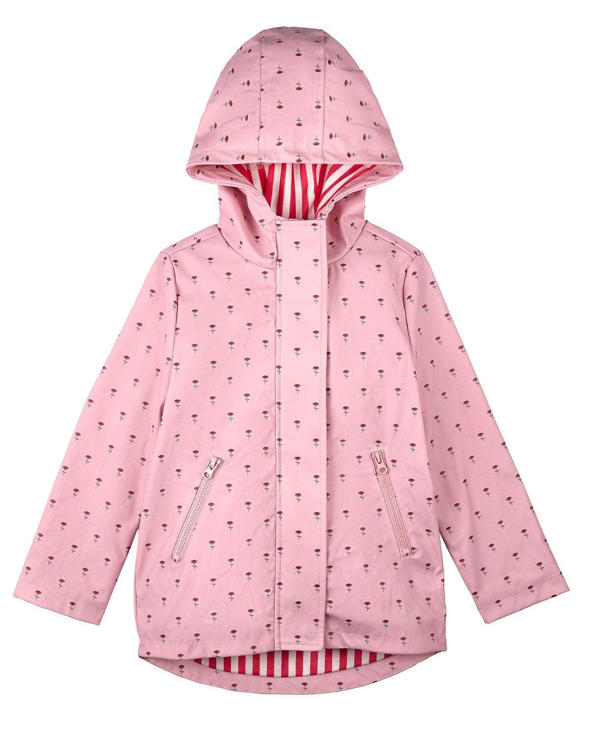 Pink Flowers In Bloom Lined Kids Raincoat with Pouch for wholesale on Faire