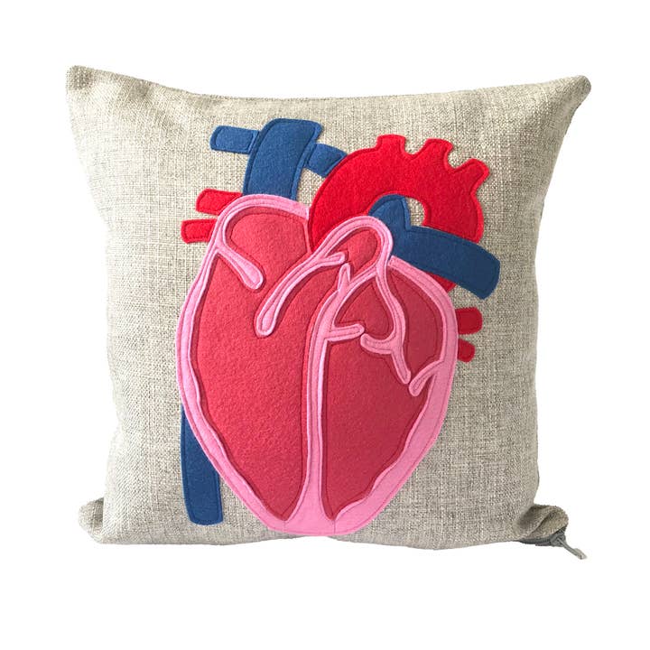 Science Diagram Pillow Cover - Anatomical Heart for wholesale by Dirtsa Studio