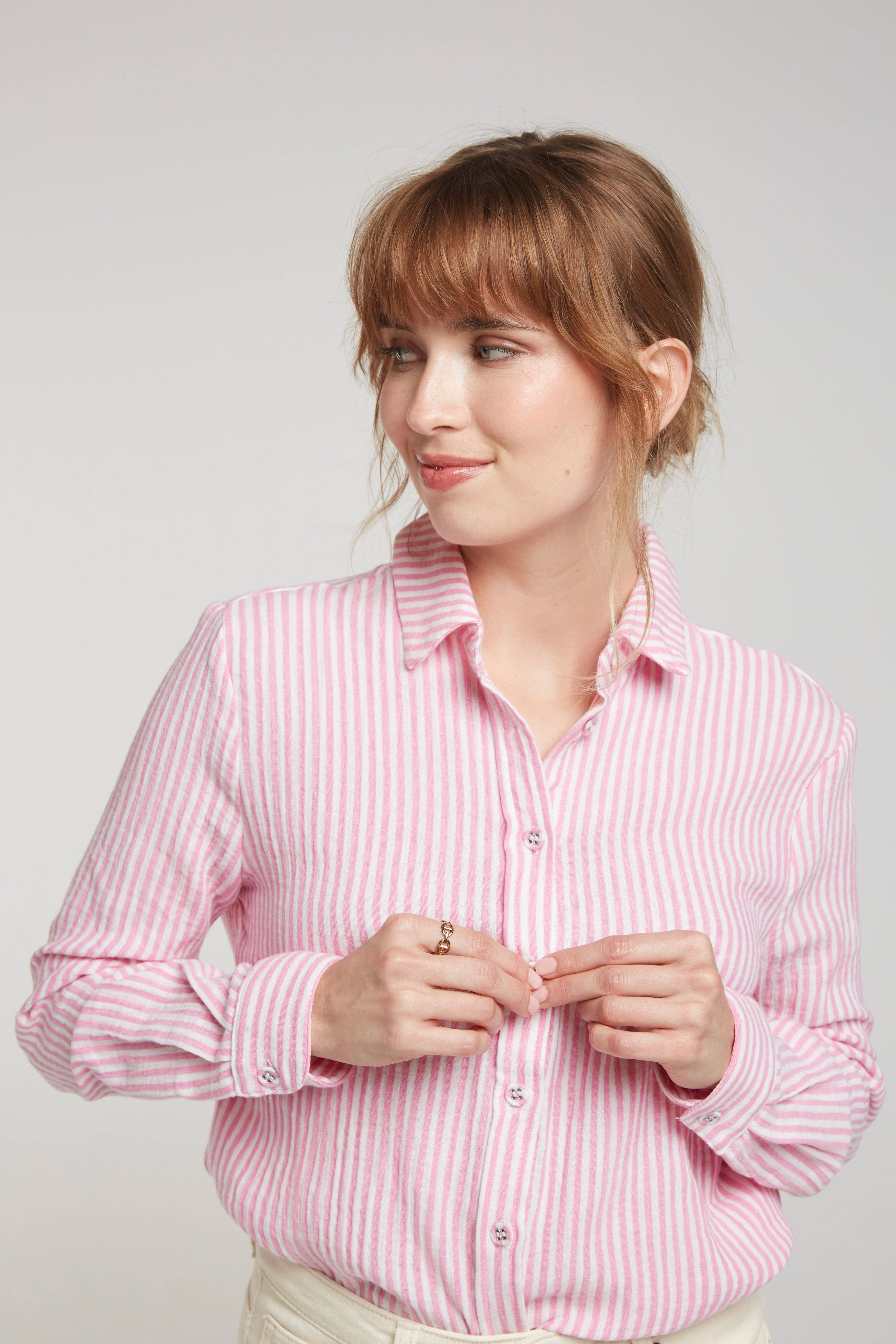 Andy & Lucy – Engroshandel Skjorte - Dame – HEATHER - stribet bomuldsgaze-skjorte7