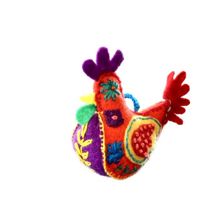 Abrazo Style - Wholesale Ornament - Embroidered Hen Ornaments1
