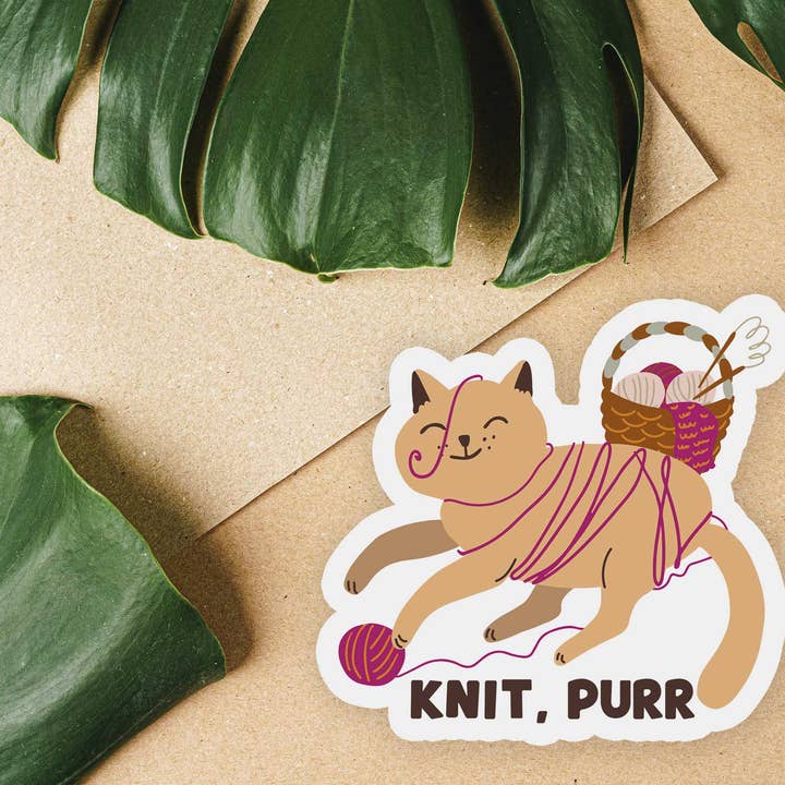 Pegatina Knit, Purr para venta al por mayor de Shop Intaglio
