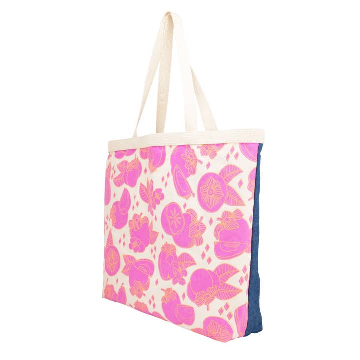 Shopper's Tas • Kaki • Oranje over Heet Magenta voor wholesale door Jana Lam