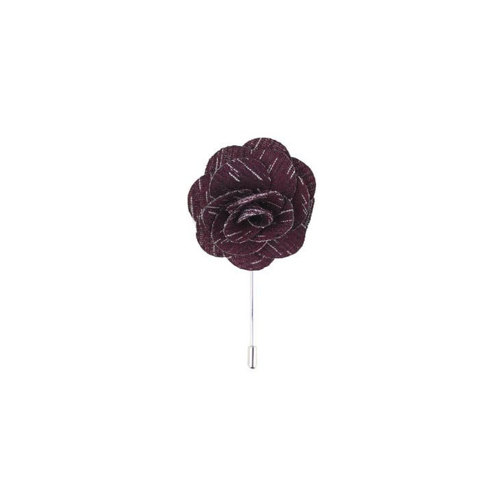 Burgundy Wool Textured Lapel Pin for wholesale by DIBI