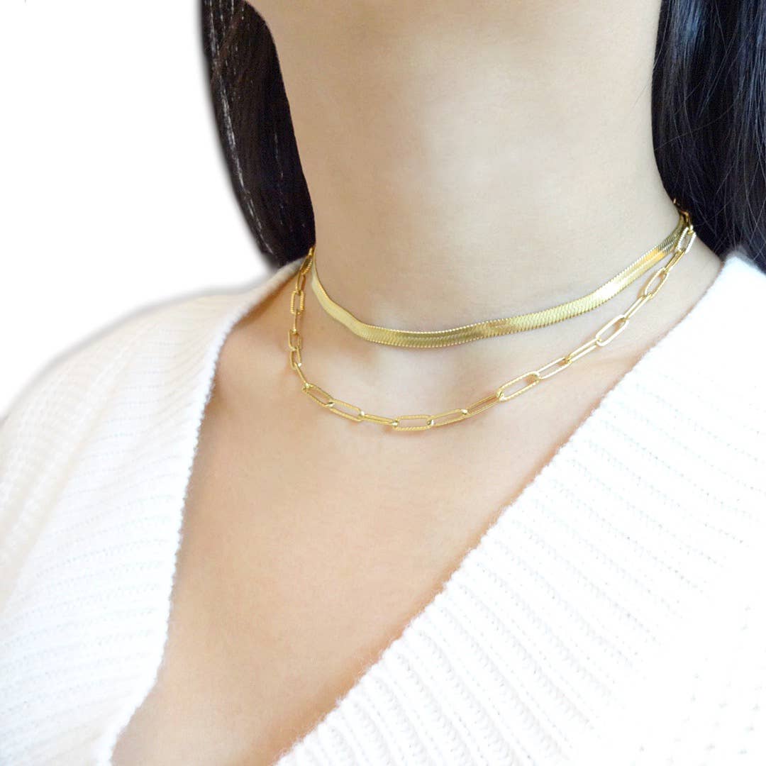 KIKICHIC - Vente Collier ras-de-cou - Collier ras du cou serpent à chevrons (4 mm)5