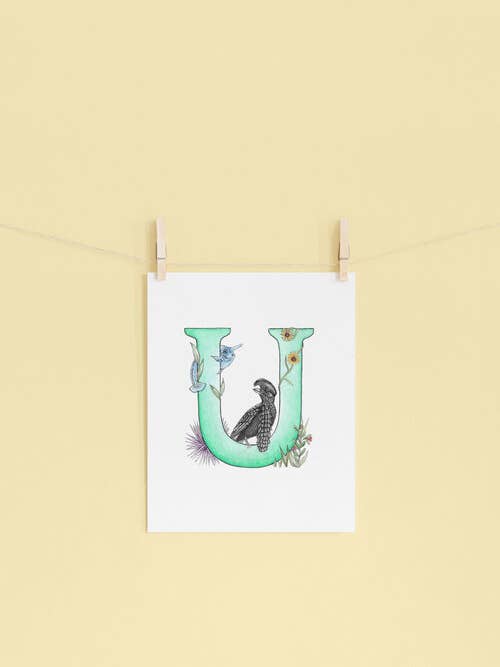 Imprimé lettre U Giclée pour la vente par Kathryn Pow Art