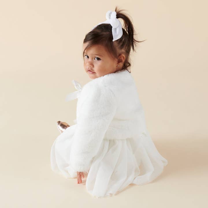 Designer Kidz – Engroshandel Jakke - Baby – Sassy Baby Faux Fur Jakke - Ivory2