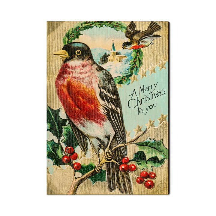 Christmas Robin Holiday - Wood Postcards & Magnets for wholesale by DaydreamHQ