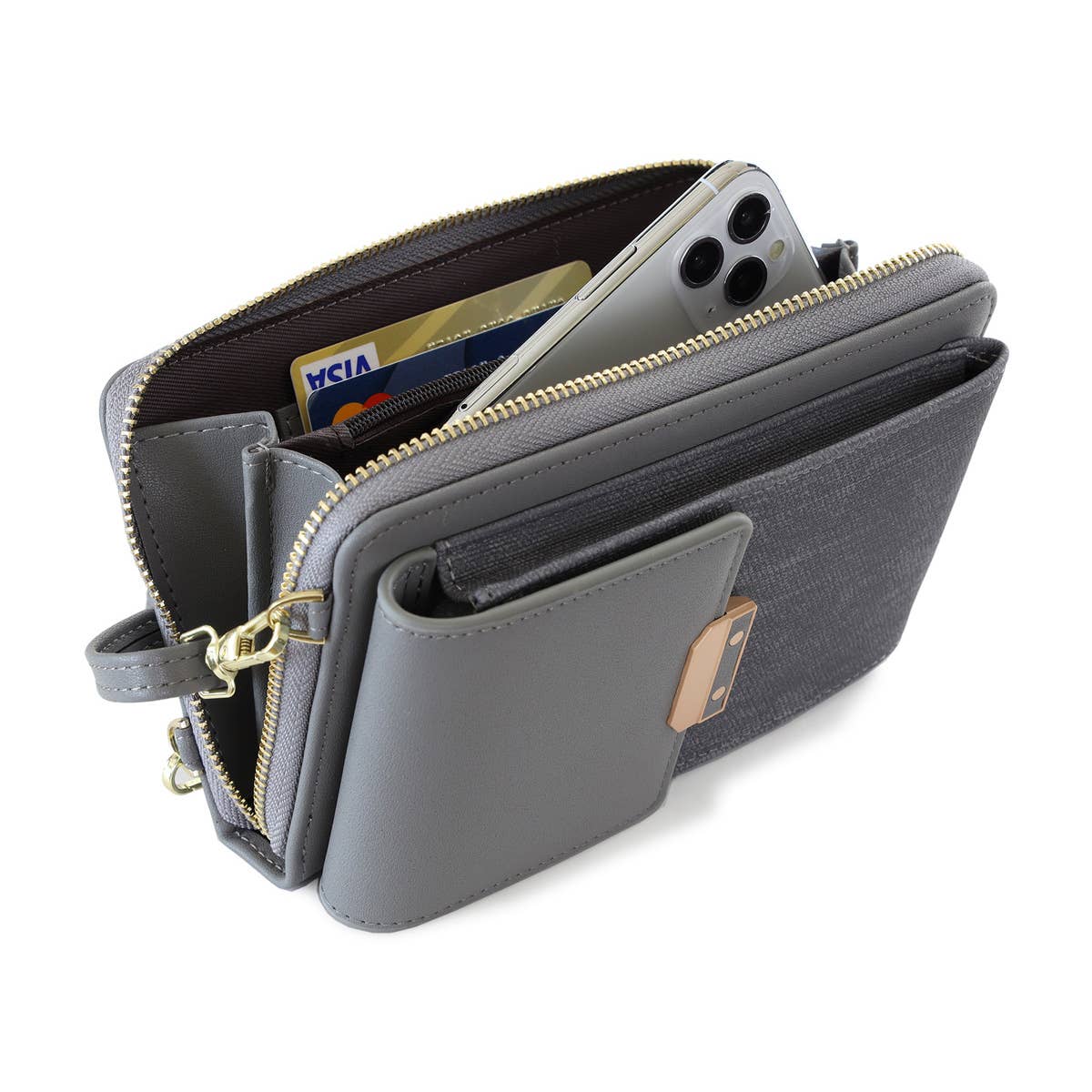 22 Tote - Vendita all'ingrosso Borsa a tracolla - Donna - Borsa a tracolla in pelle vegana con tasche multiple per cellulare3