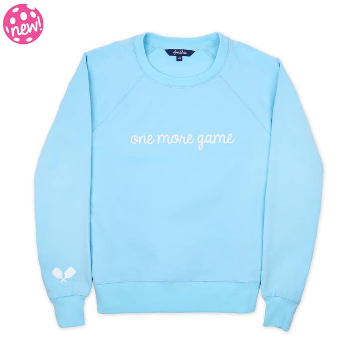 Light Blue One More Game Women's Love All Sweatshirt for wholesale on Faire