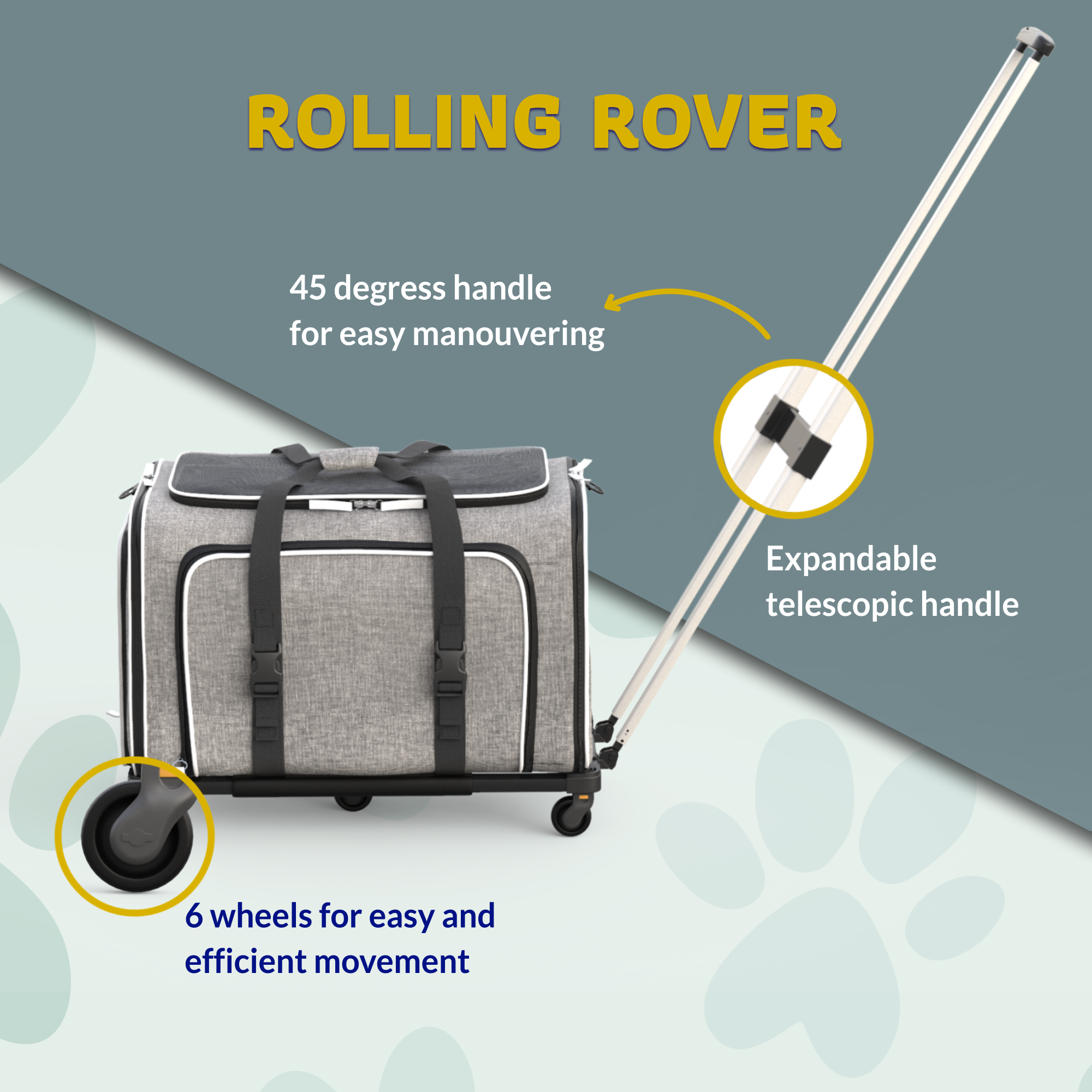 Katziela - Venta al por mayor Transportín - Gatos y perros - Transportadora para mascotas Katziela Rolling Rover con ruedas, expandable y autorizada para aerolíneas25