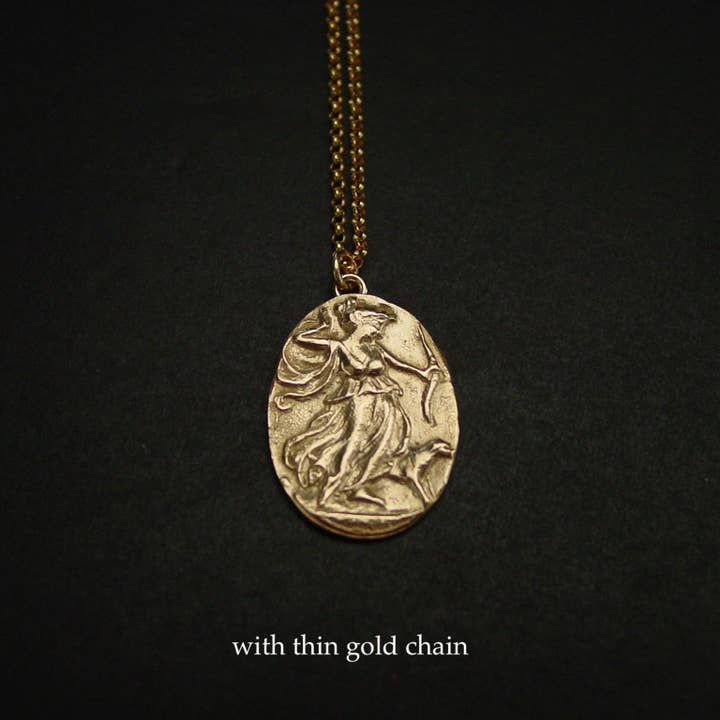 Vis a Vis Jewelry - Wholesale Pendant/Charm Necklace - Small Artemis Cameo Necklace - Diana the Huntress