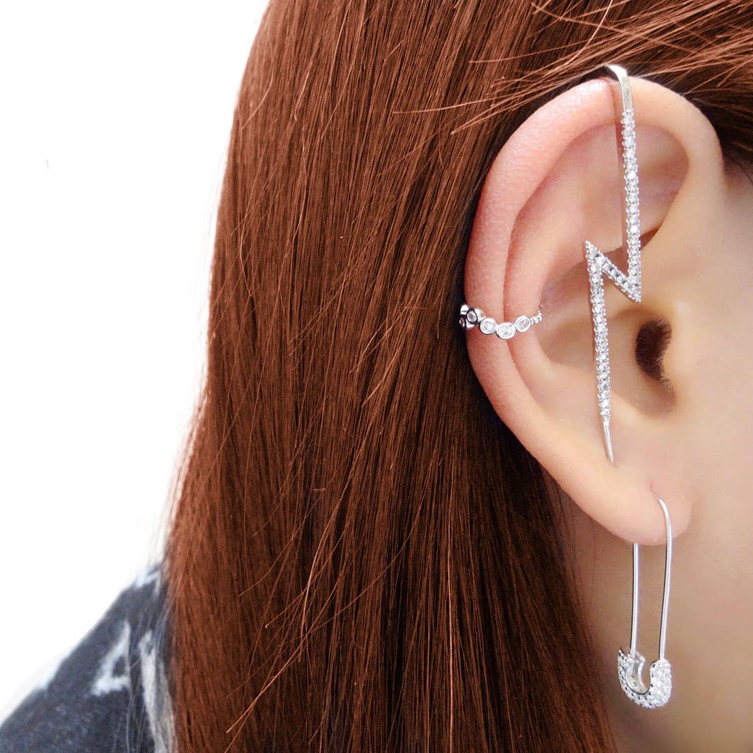 KIKICHIC - Wholesale Cuff/Wrap Earrings - Lighting Bolt Edgy Hook Pin Ear Cuff Earring4