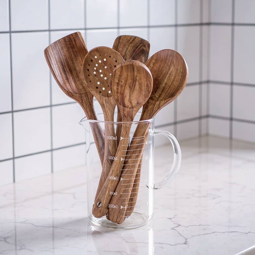 Kiyo Home - Wholesale Kitchen Utensil Set - 7-Piece Wooden Cooking Set | Kitchen Utensils | Eco Cookware8