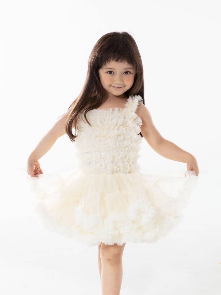 Tutu Ombre Dress - Ivory for wholesale by SSANSSO