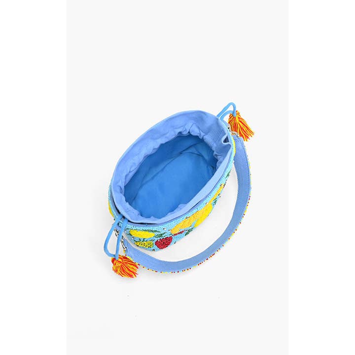 America & Beyond - Wholesale Shoulder Bag - Women's - Lush Fruits Beaded Bucket Bag