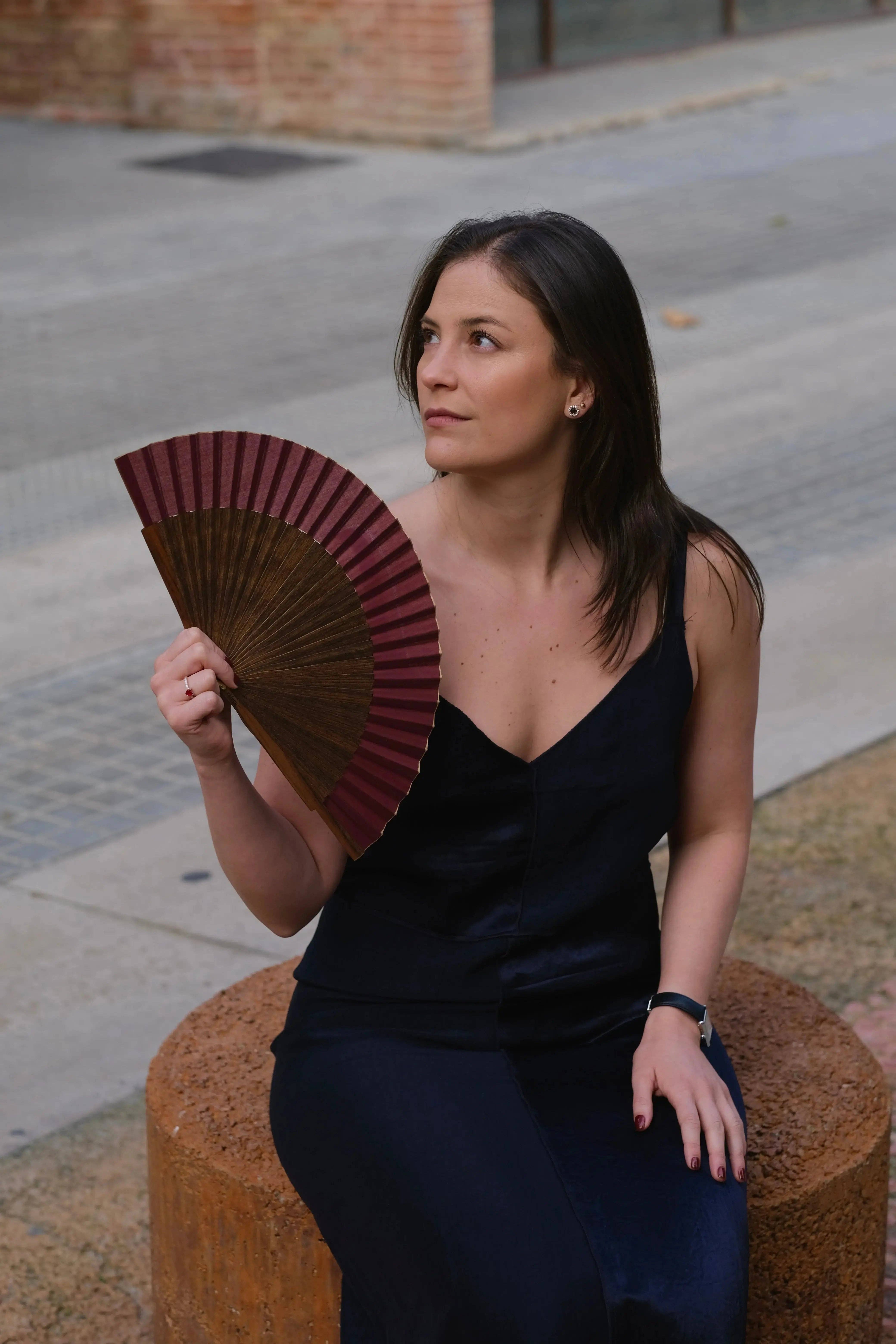 ràfega abanicos - Wholesale Handheld Folding Fan - Abanico Tinto4