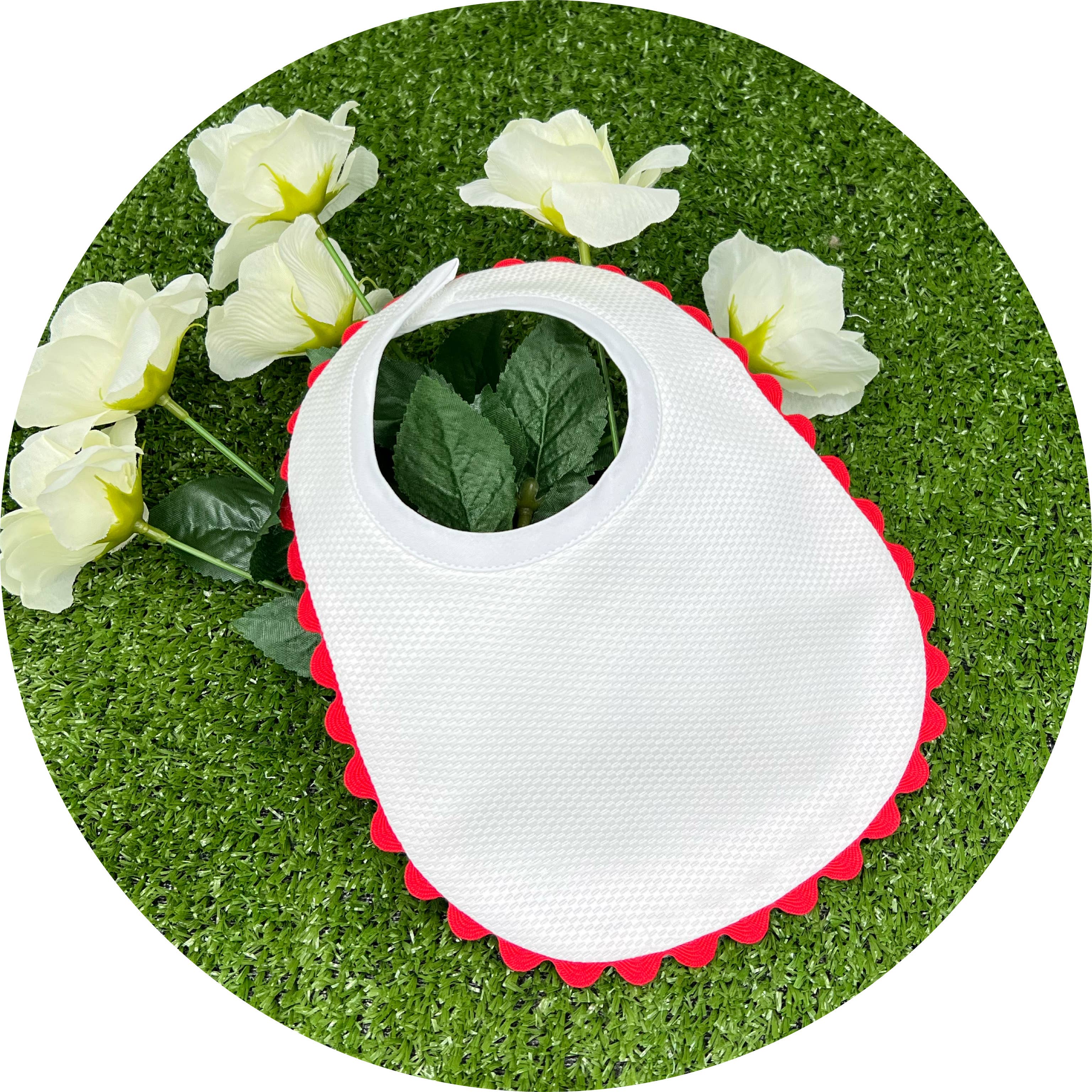 THE ROYALTY COLLECTION – Engroshandel Hagesmæk - Baby – Hvid bomuld Pique spædbarn hagesmæk4