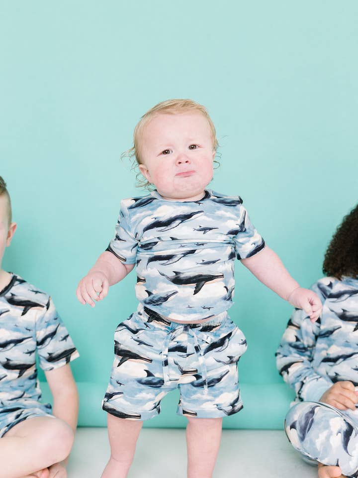 Short Set - Flying Whales for wholesale by Bronze Moon Clothing Co.